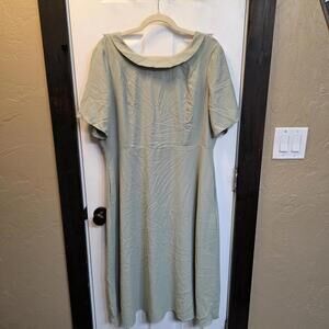 SWEET SALT Women's Light Green Short Sleeve Dress with Collar and Pockets-14